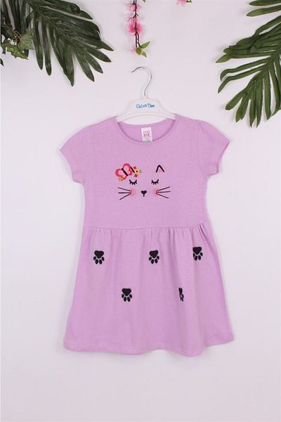 Cicitime Cat And Paw Embroidered Dress
