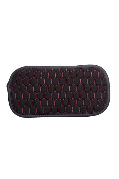 Stil Auto Fabric Armrest Cover / Black Red Honeycomb