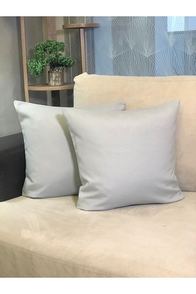 desen izmir Διακοσμητικό κάλυμμα μαξιλαριού διπλής όψης Γκρι Σετ 2 τεμαχίων