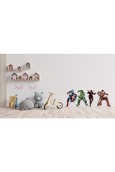 Sepet Yıldızı Marvel Avengers Kahramanları Deadpool Hulk Captain America Ironman Sticker Seti