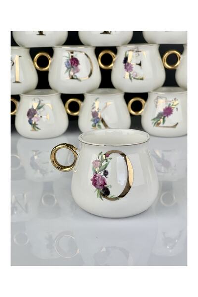 Moddaev Acar Porselen Gold Yaldızlı Harf Kupa O