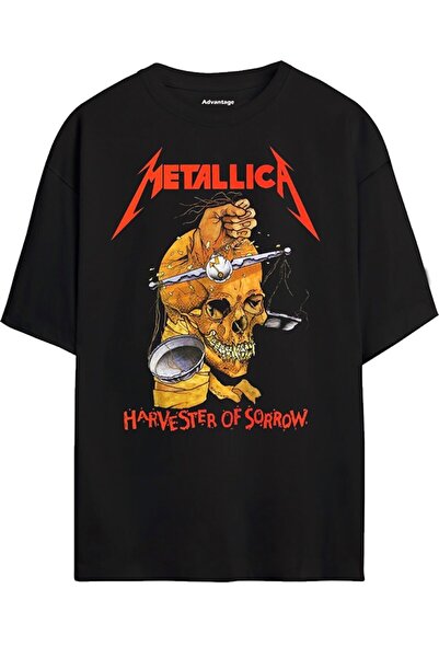 Gettotr Tricou imprimat Metallıca Țesătură premium de înaltă calitate 100% bu...