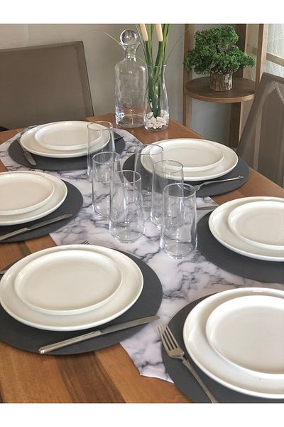 desen izmir American Service, φορτιστής 6 θέσεων και Runner White Marble Tk2