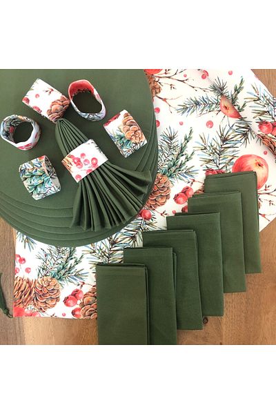 desen izmir American Serving, Winter Garden, 6 Drumsticks, 6 Napkins, 6 Napkin Rings and Runner