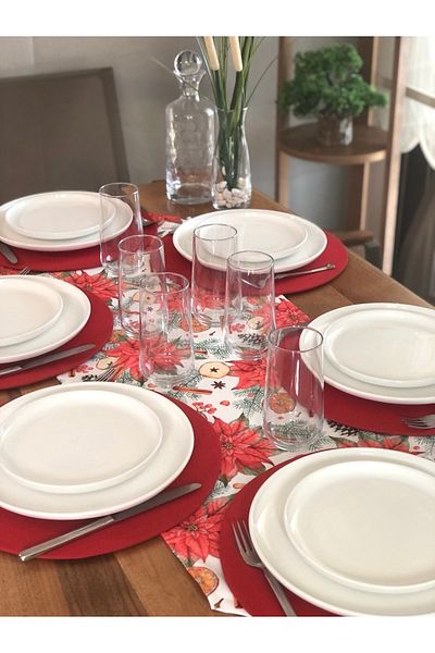 desen izmir Set of 6 American Serving Plates and Runner Cockina