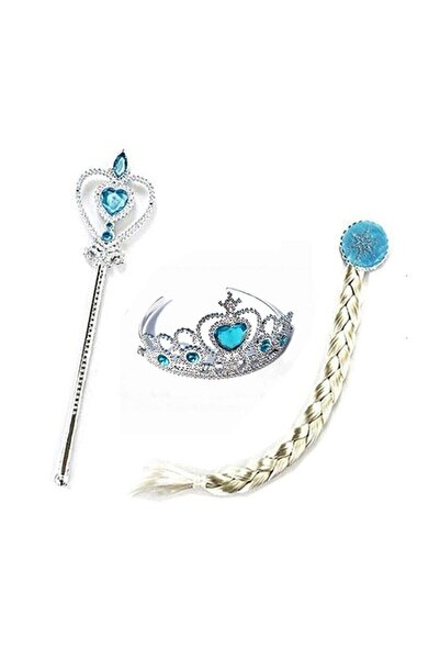 Genel Markalar Frozen Model Saç Taç Ve Asa Seti Karlar Ülkesi Elsa Tacı