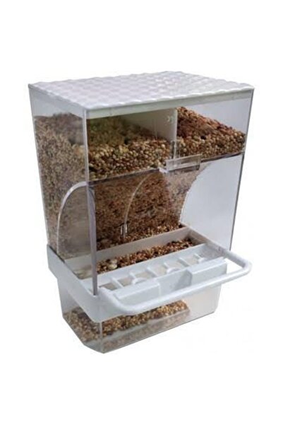 Gardenmix Akıllı Kuş Yemliği Taban Hazneli Beyaz