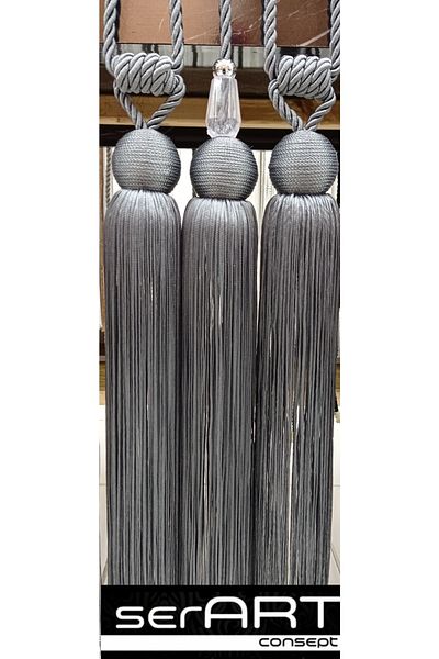 serART Background Curtain Ceiling Binding Dolunay Series Braçhol Set of 3 Anthracite