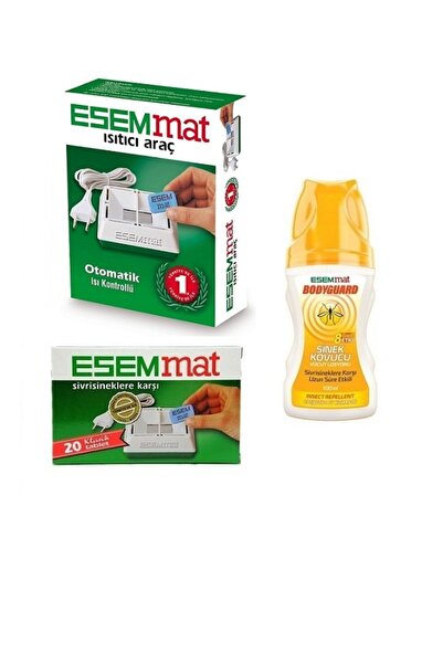 Esemmat Kablolu Otomatik Isı Kontrollü Cihaz + Sivrisinek Kovucu Tablet 20 Ad...