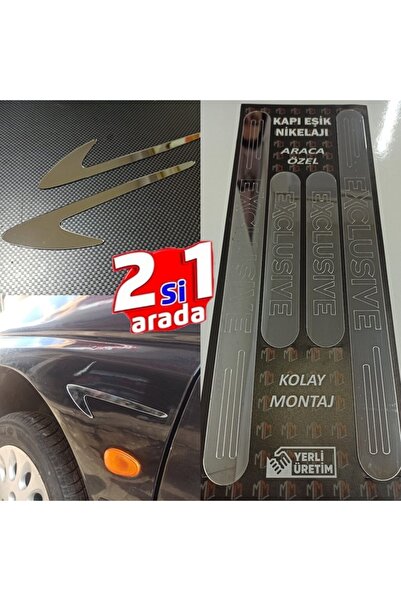 Aksefuar Lazer Chevrolet Captiva Exclusive Kapı Eşiği Set + Çamurluk Vent Kro...