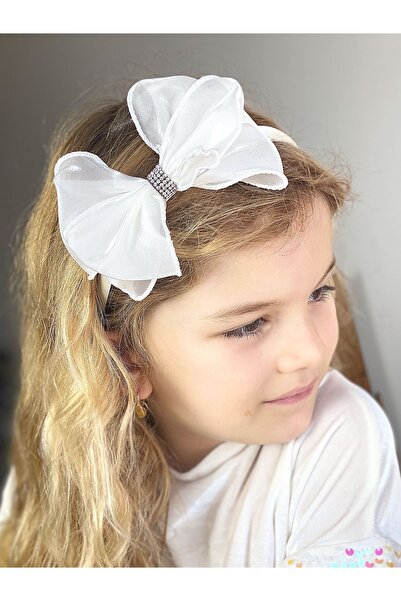 QUEEN AKSESUAR Coroană cu fundă mare din organza strălucitoare Coroană pentru...