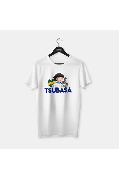 OFFSIDE CLOTHES Tsubasa Series, Tsubasa II, Football Special Design, White Combed Cotton T-Shirt