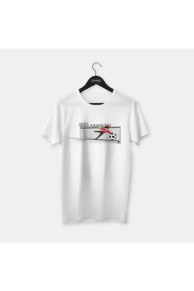 OFFSIDE CLOTHES Σειρά Tsubasa, Wakabayashi, Ειδικό σχέδιο ποδοσφαίρου, Λευκό χτενισμένο βαμβακερό μπλουζάκι