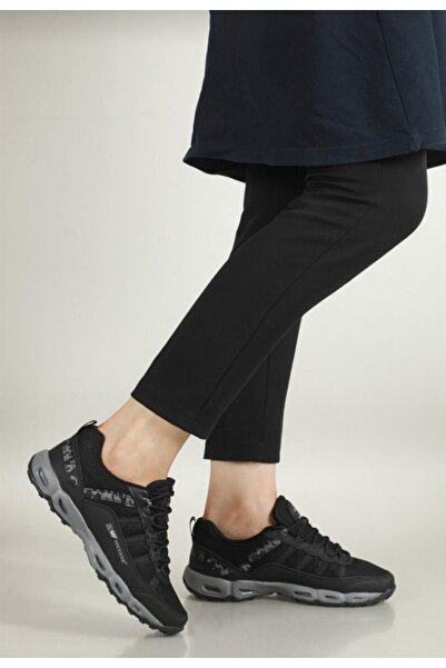 Wickers Unisex Fileli Siyah Sneaker Spor Ayakkabı