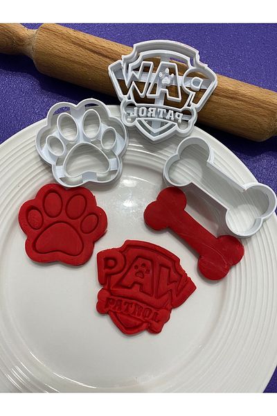 Mini Tasarım Atölyem Dog Paw Logo-Pati-Bone Cookie Mold Set