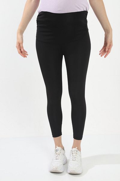 Grenj Fashion Colanți de maternitate negri flexibili cu design special