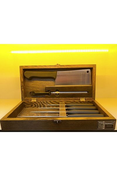 Sürbisa 7 Pieces Circumcision Sacrifice Row Masat Knife Set in Special Wooden Box
