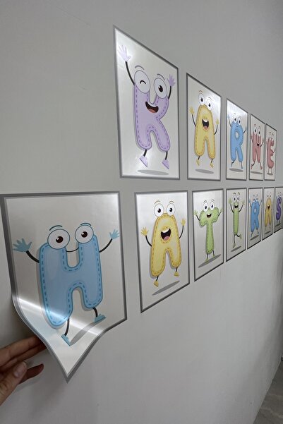 statik kağıt Statik Tutunma Özellikli Karne Hatırası (SEVİMLİ HARFLER) 20 - 3...