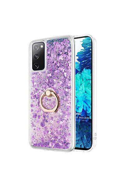 Microsonic Samsung Galaxy S20 Fe Kılıf Glitter Liquid Holder Mor