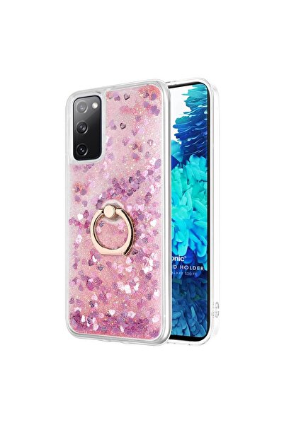 Microsonic Samsung Galaxy S20 Fe Kılıf Glitter Liquid Holder Pembe