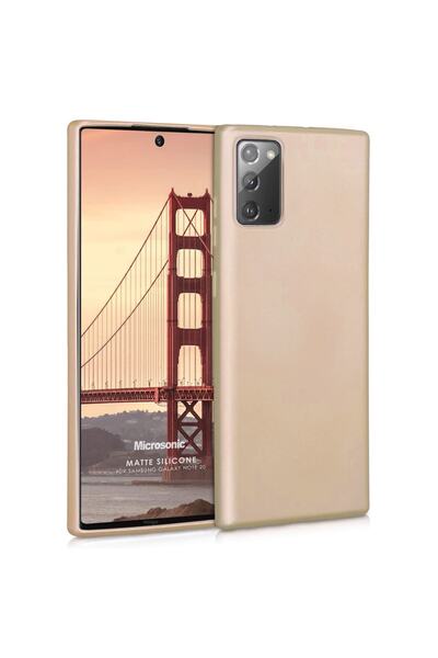 Microsonic Matte Silicone Samsung Galaxy Note 20 Kılıf Gold