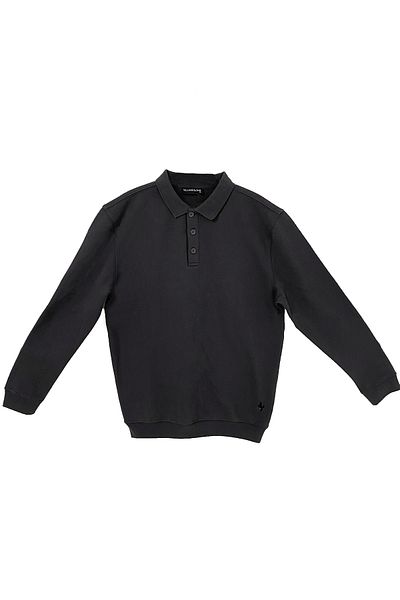 Villager&Son Unisex Smoked Polo Collar με κουμπιά μακρυμάνικο φούτερ