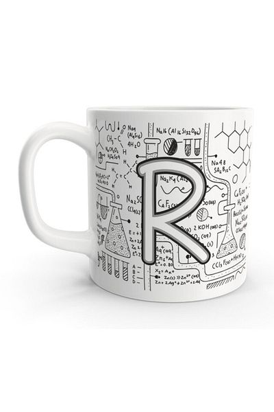Rock'n Fox Letter R Chemistry Formula Science Design Letter Mug