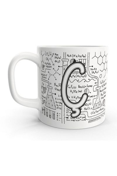 Rock'n Fox Letter C Chemistry Formula Science Design Mug with Letter
