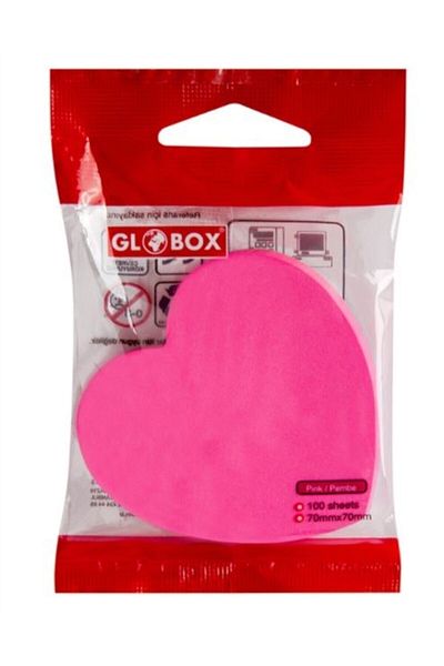 Globox Neon Heart Shaped Adhesive Note Paper (3 Pieces)