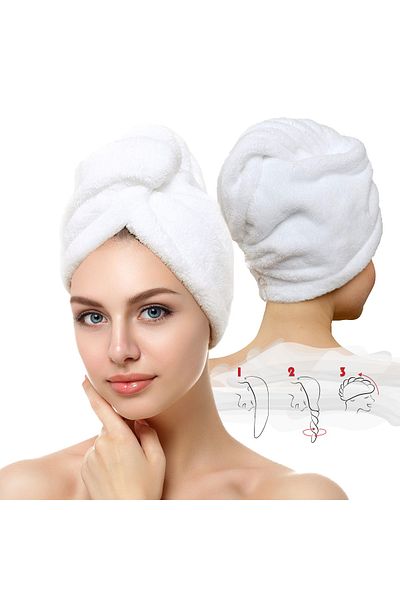 Rebeka Cream Colored Şilay Buttoned Towel Cap