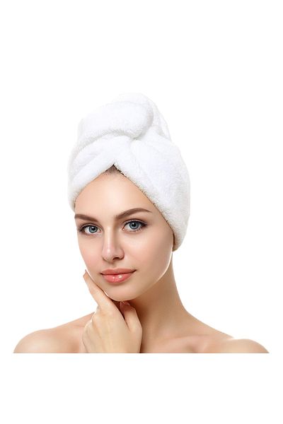 Rebeka Cream Colored Şilay Buttoned Towel Cap