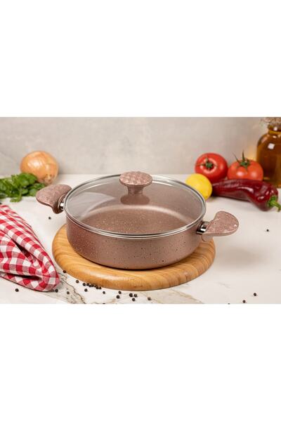 MEŞELER 24 Cm Rose Flat Pot - Granite