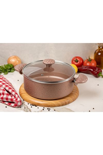 MEŞELER Granite 22 Cm Deep Pot Rose