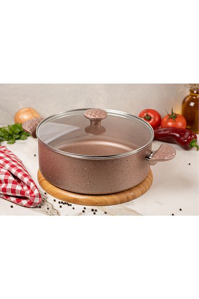 MEŞELER Granite 30 Cm Deep Pot Rose
