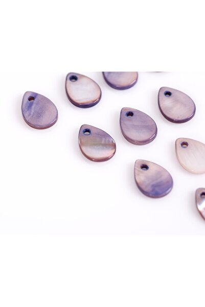 yfhobi 10 Adet- 12 Mm Damla Desenli Doğal Sedef Boncuk, Açık Lila Renk, Doğal...