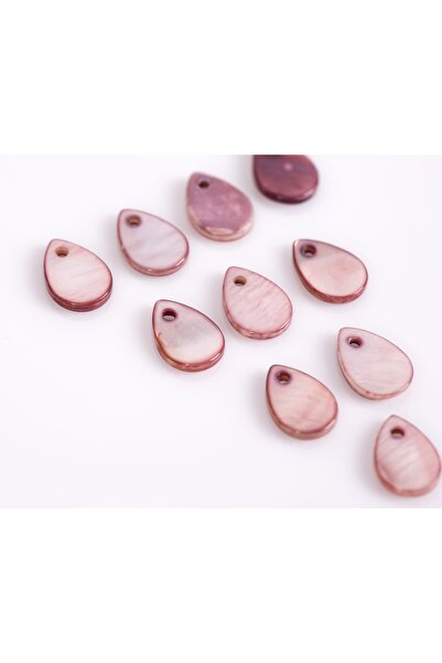 yfhobi 10 Adet- 12 Mm Damla Desenli Doğal Sedef Boncuk, Mor Renk, Doğal Taş B...