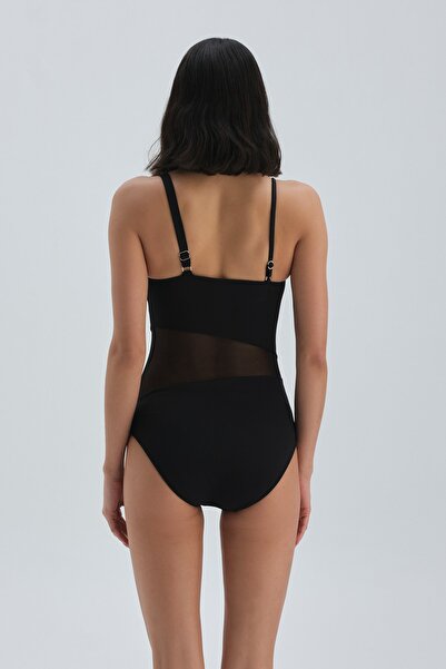 Dagi Costum de baie negru cu un singur umăr