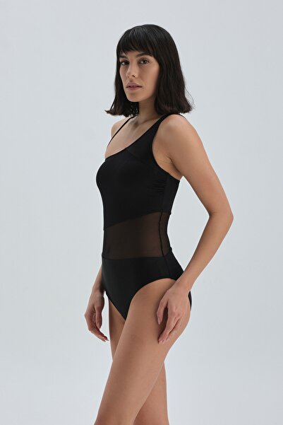 Dagi Costum de baie negru cu un singur umăr