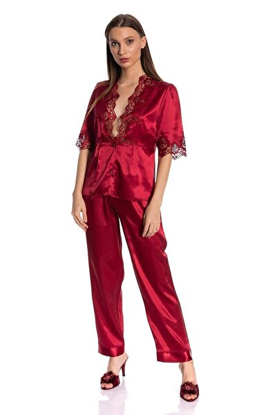 Espuar Women's Claret Red 6-Piece Nightgown Set T3075