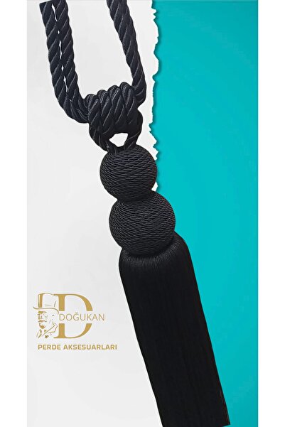 Doğukan perde aksesuarları 2'li Kordon Sarma Braçol Siyah (1 ADET)