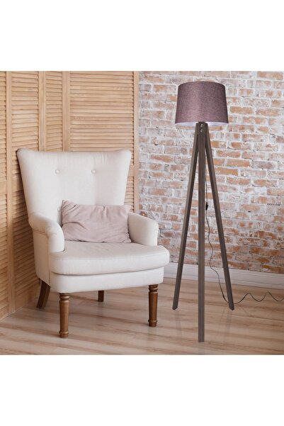 lumenistanbul Modelight Deko Lambader Ceviz Ayak / Gül Kurusu Şapka