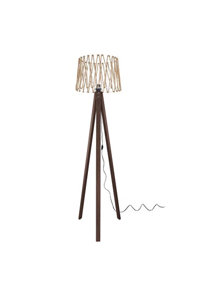 lumenistanbul Deko Lambader Ceviz Ayak / Beyaz Halatlı Şapka