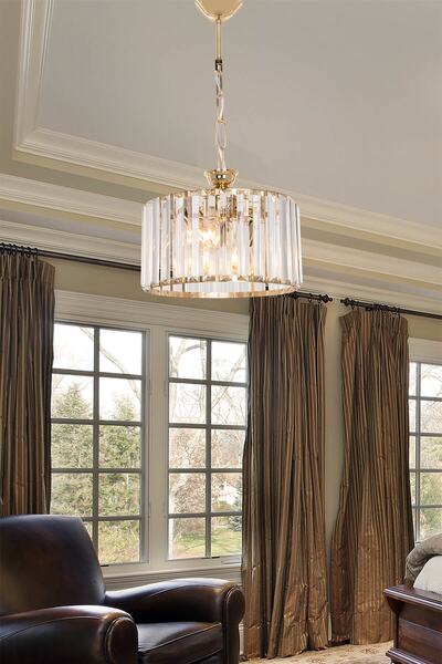 lumenistanbul Lavinya Kristal 2li Gold Avize