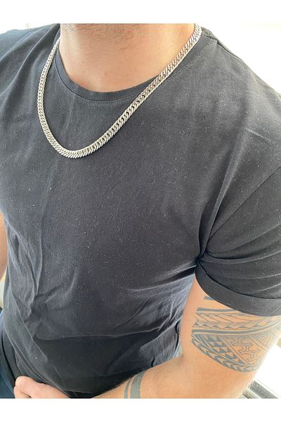 Jack Ferrero Men's Steel Invoice Necklace with No Color Fade Guaranteed