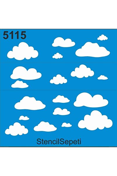 DERYA DESİNG ART Bulut Deseni Stencil Şablon St5115 20x20 Cm