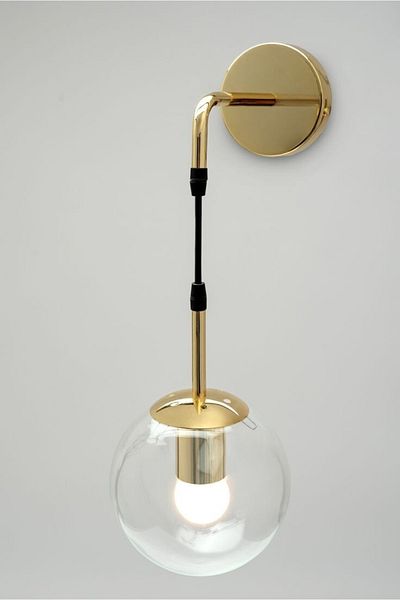 BSA LIGHTING Cluster Single Gold Sconce (Transparent Glass)