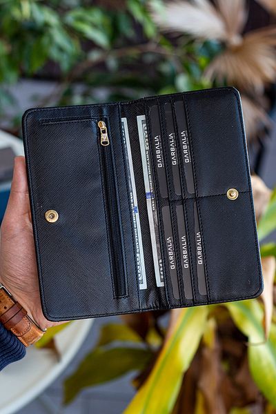 Garbalia Montana Crow's Foot Pattern Slim Women's Wallet with Coin Compartment