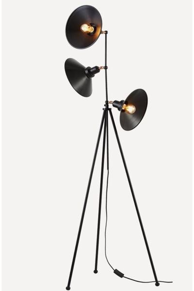 Rsylight Retro Metal Dekoratif 3 Lü Mafsallı Köşe Lambası Lambader