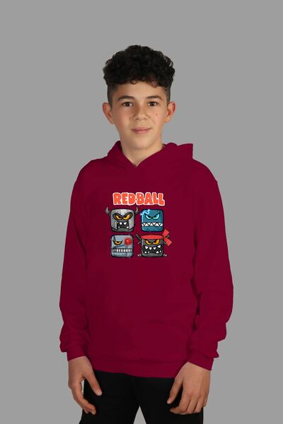 Raf Coll Dječja klaret crvena Sa kapuljačom majica, crvena lopta Digitalna št...