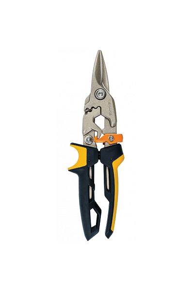 FiSKARS 1027207 Powergear Metal - Straight Cut Sheet Metal Cutting Scissors